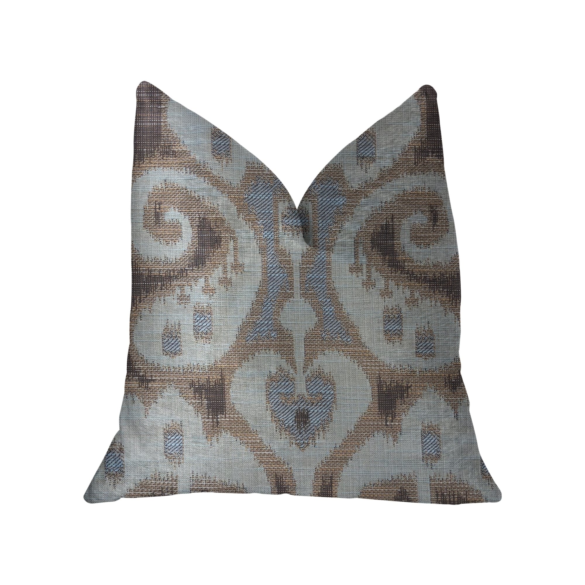 Double Sided 22 x 22 Plutus Brands Blue Plutus Hidden Park Medallion Luxury Throw Pillow 22 in x 22in 