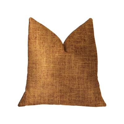 Plutus Marmalade Brown and Gold Luxury Throw Pillow