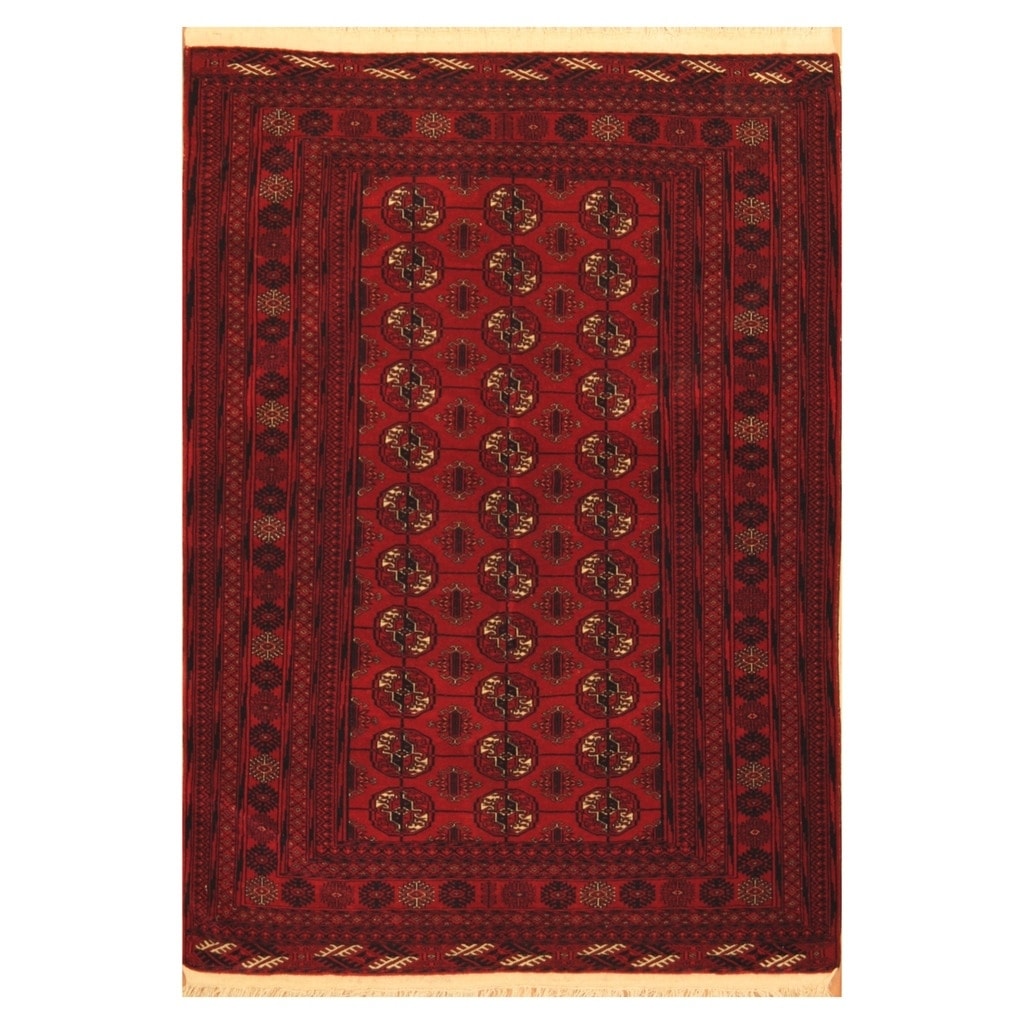 Pakistani Turkomen Design 6x10 Red Wool Area Rug