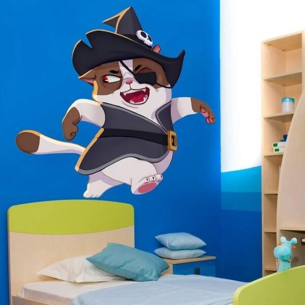 Shop Cat Pirate Cartoon Full Color Wall Decal Sticker K 785 Frst