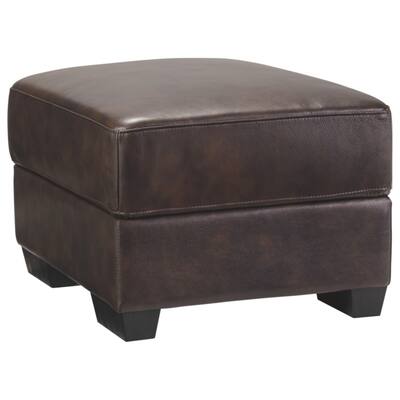 Mellen Contemporary Brown Leather Ottoman