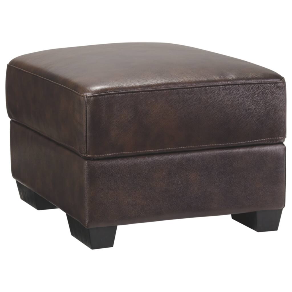 Mellen Contemporary Brown Leather Ottoman