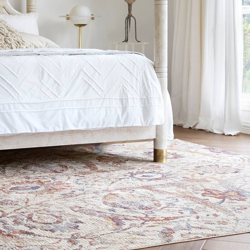 Alexander Home Traditional Mosaic Floral Spray Area Rug
