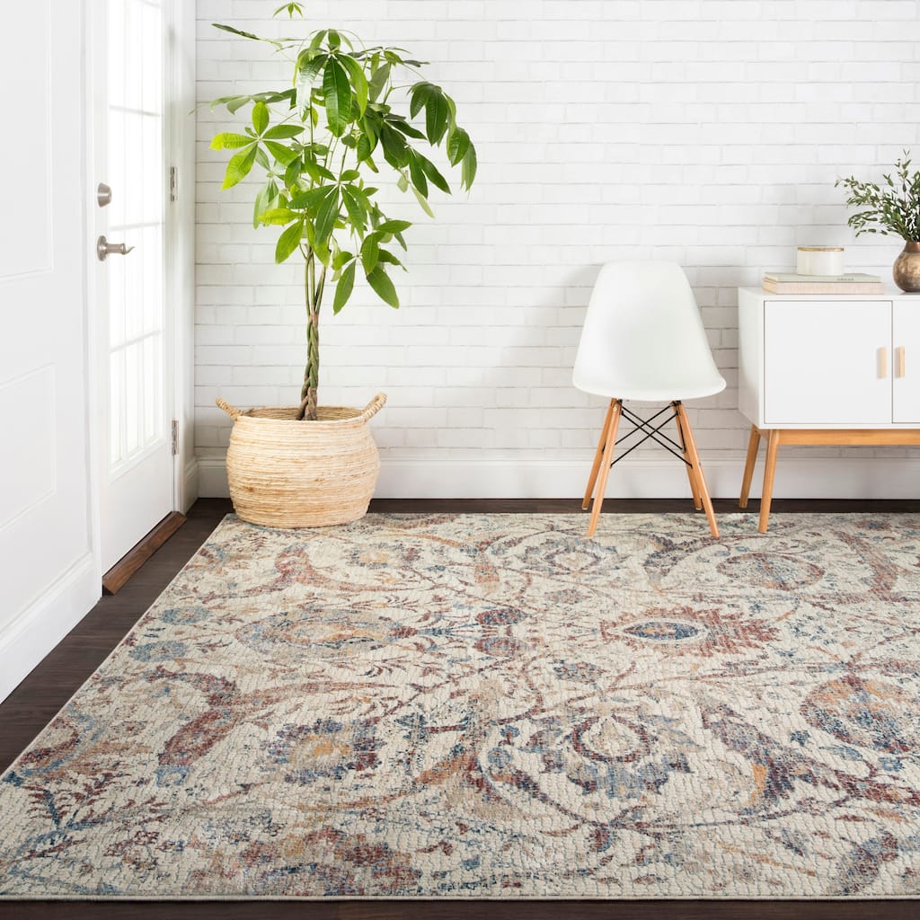 Alexander Home Traditional Mosaic Floral Spray Area Rug