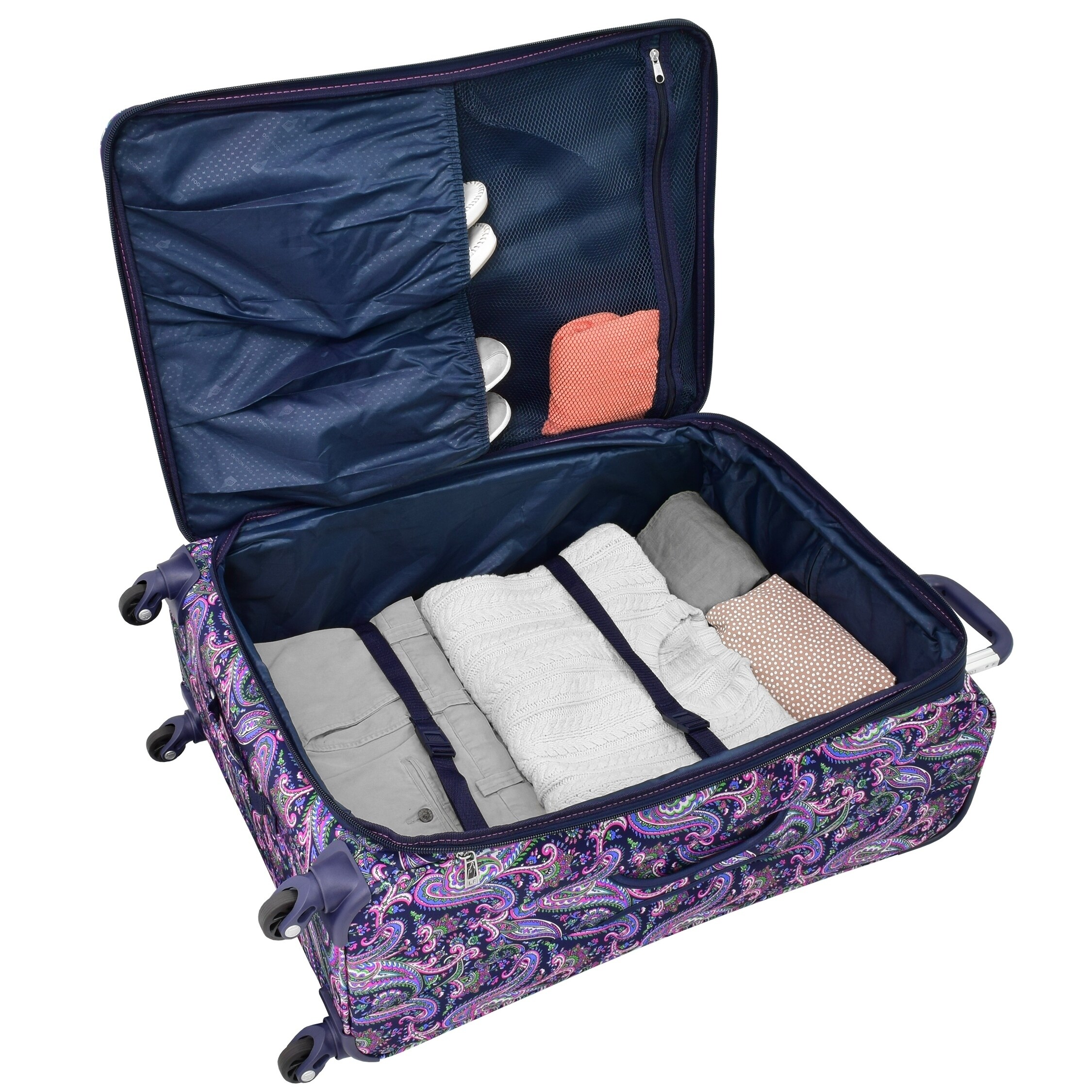 london fog purple paisley luggage