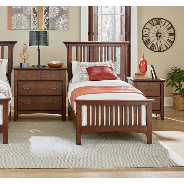Modern Mission Vintage Oak Finish Bed Set. Opens flyout.