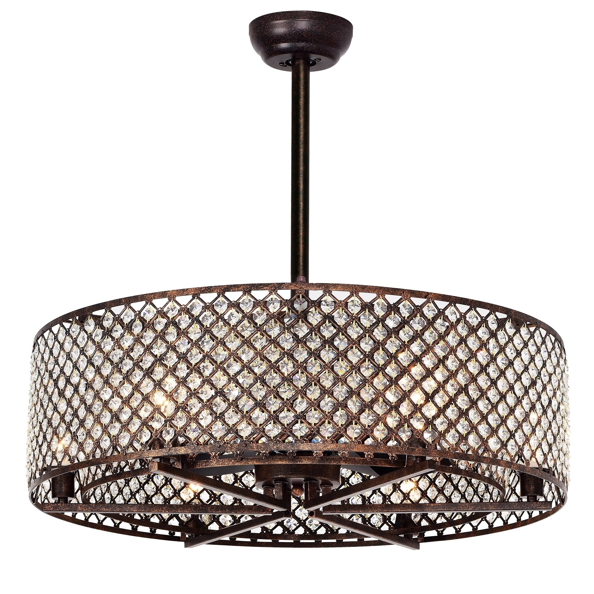 Shop Miyaka 6 Light Metal 3 Blade 29 Inch Fandelier With Remote