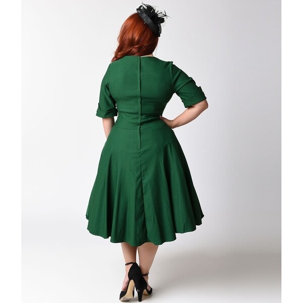 emerald swing dress