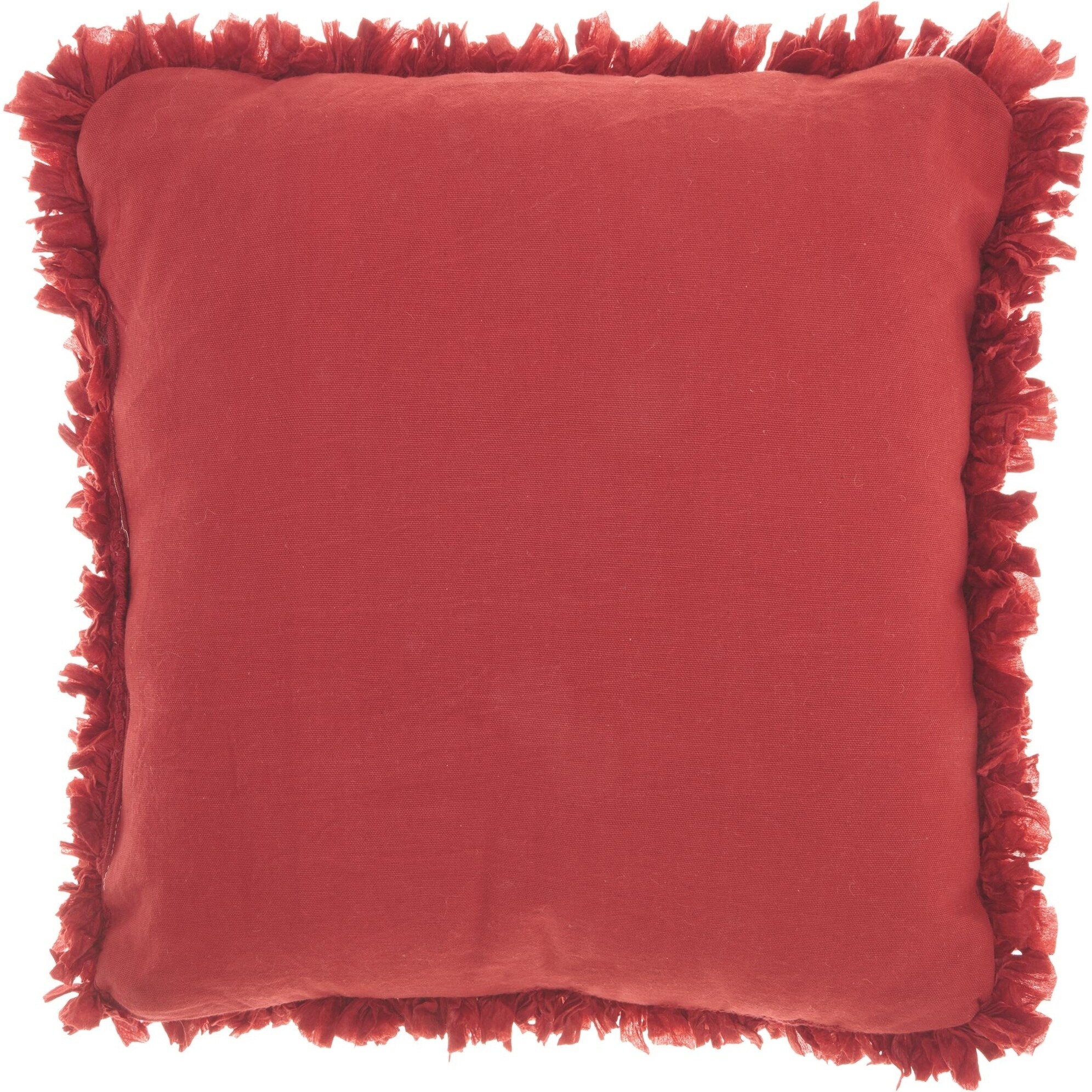 Shop Mina Victory Short Cut Deep Red Shag Throw Pillow 17 Inch X