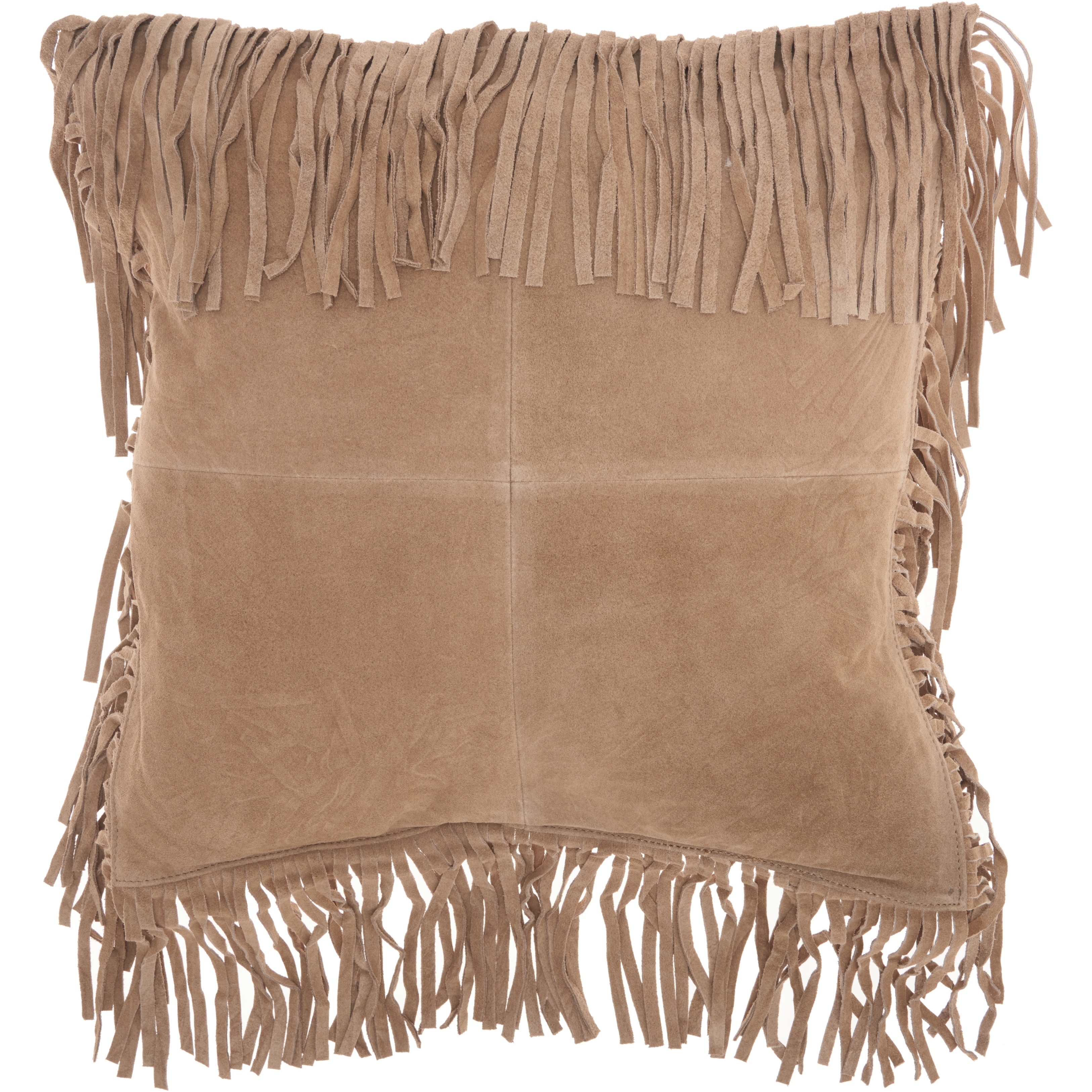 leather fringe pillow