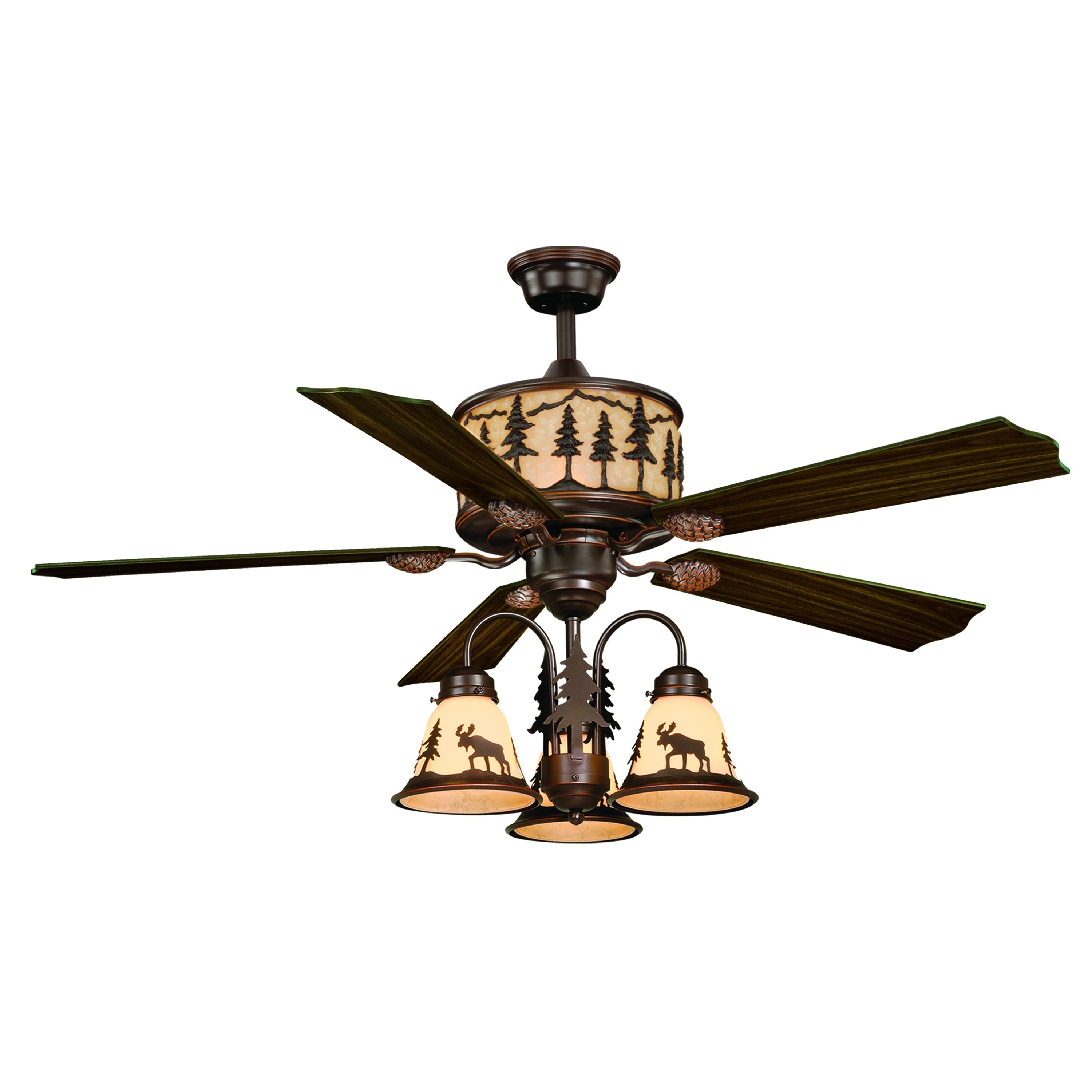 Yosemite 56 In Rustic Tree Bronze Ceiling Fan And Remote 56 In W X 18 In H X 56 In D