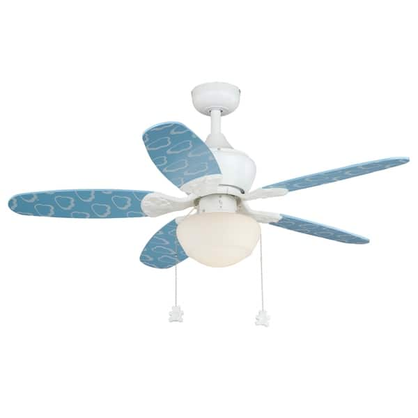 Alex Children S 44 Inch Boy S Blue Cloud Ceiling Fan With Led Light Kit 44 In W X 20 5 In H X 44 In D