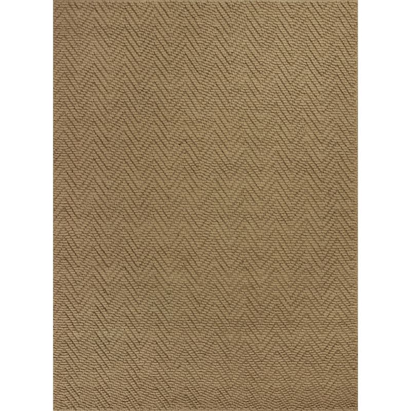 KAS Rugs Porto Herringbone Handmade Natural Jute Area Rug - 27" X 45" - Natural