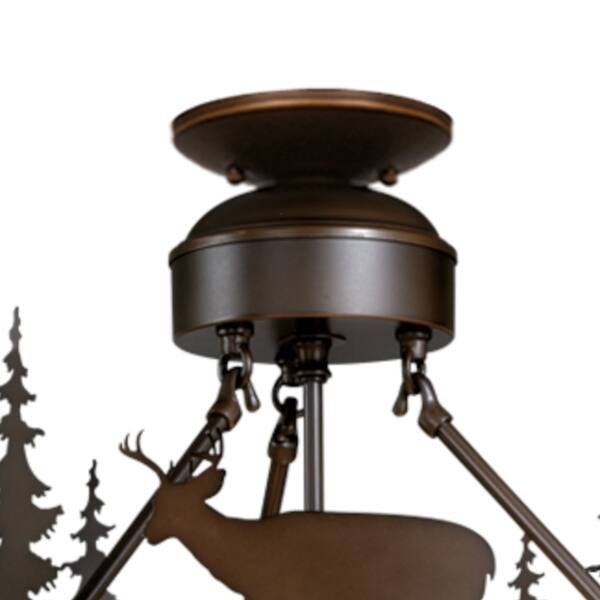 Shop Bryce 18 5 In W Bronze Rustic Deer Tree Bowl Semi Flush Mount