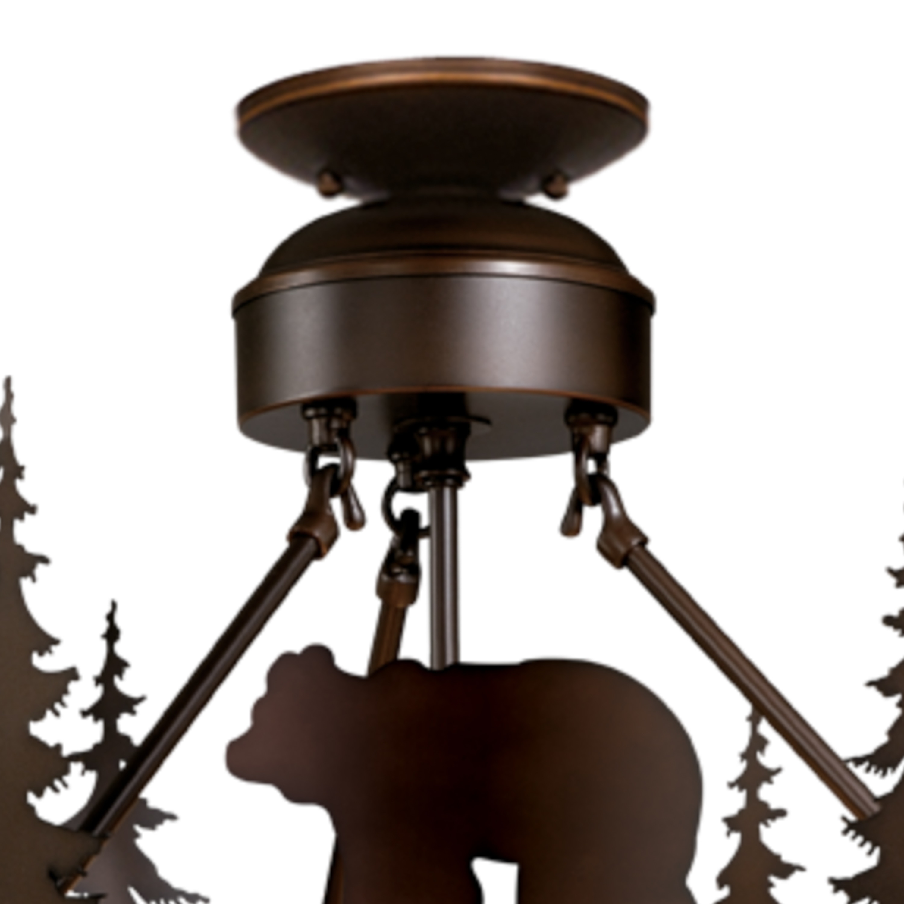 Shop Bozeman 18 5 In W Bronze Rustic Bear Tree Bowl Semi Flush