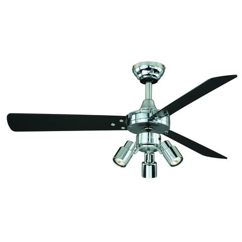 Cyrus Urban Loft 42 inch Chrome LED Ceiling Fan with Light - 42-in W x 17-in H x 42-in D