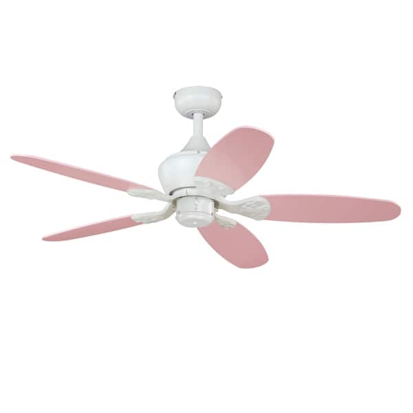 Alex Children S 44 Inch Girl S Pink Polka Dot And White Led Ceiling Fan With Light Kit 44 In W X 20 5 In H X 44 In D