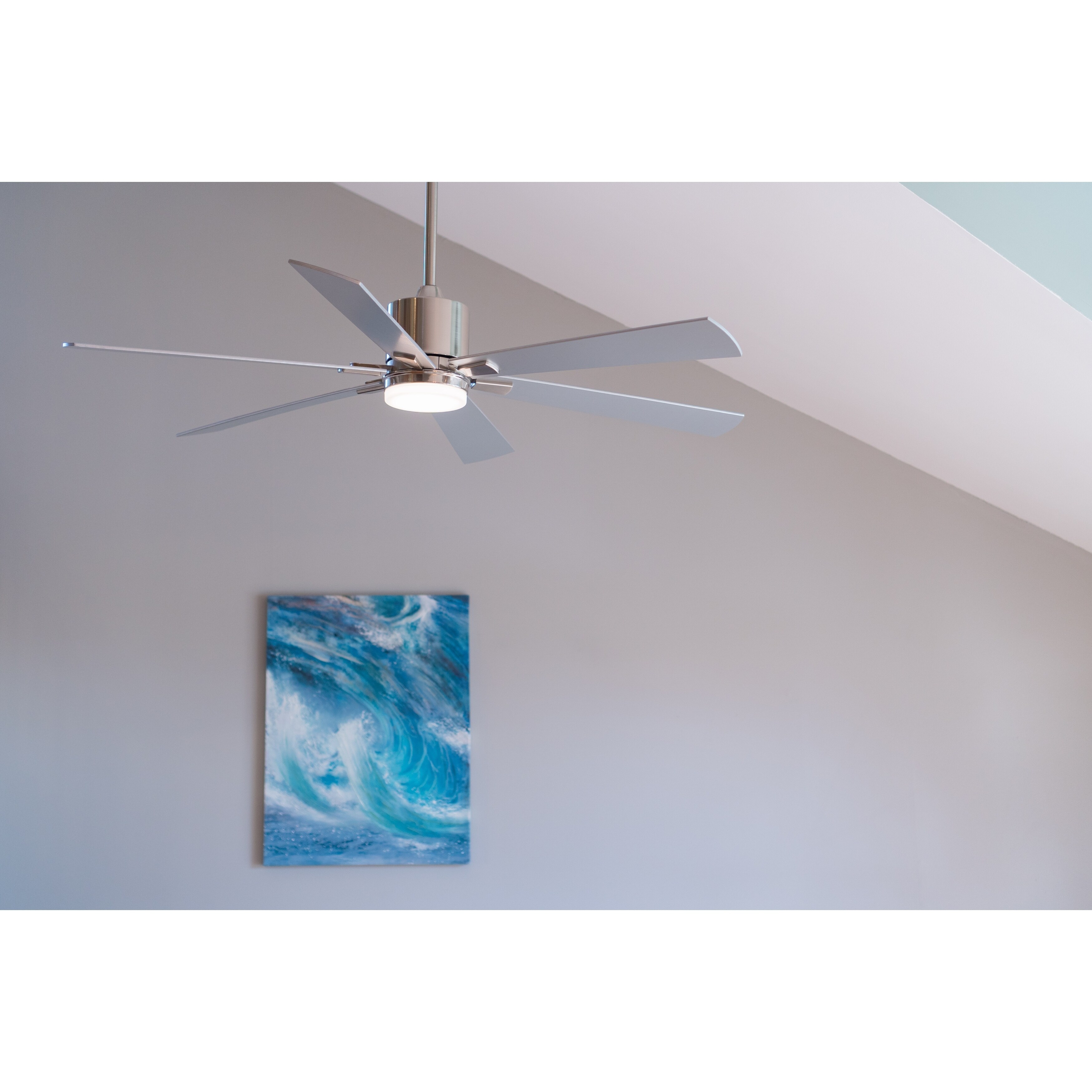 Shop Wheelock 60 In Quiet Nickel Indoor Outdoor Ceiling Fan With