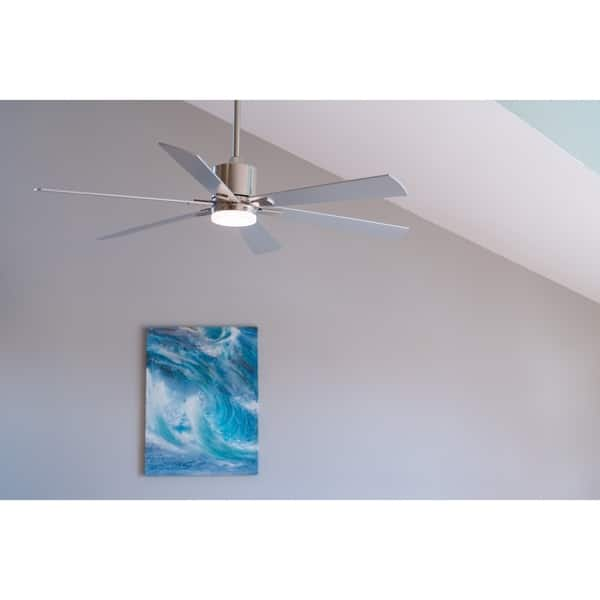 Shop Wheelock 60 In Quiet Nickel Indoor Outdoor Ceiling Fan With