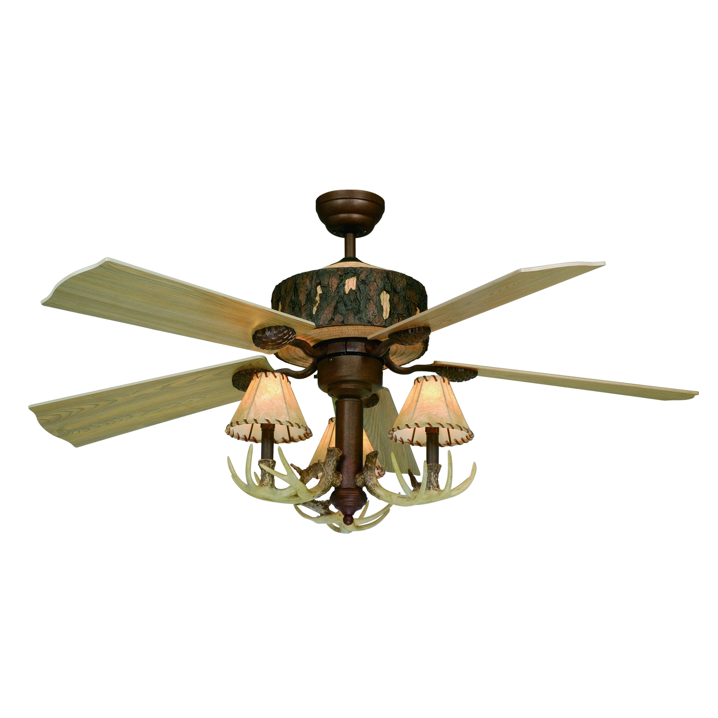 Log Cabin 52 In Bronze Wood Rustic Ceiling Fan 52 In W X 14 5 In H X 52 In D