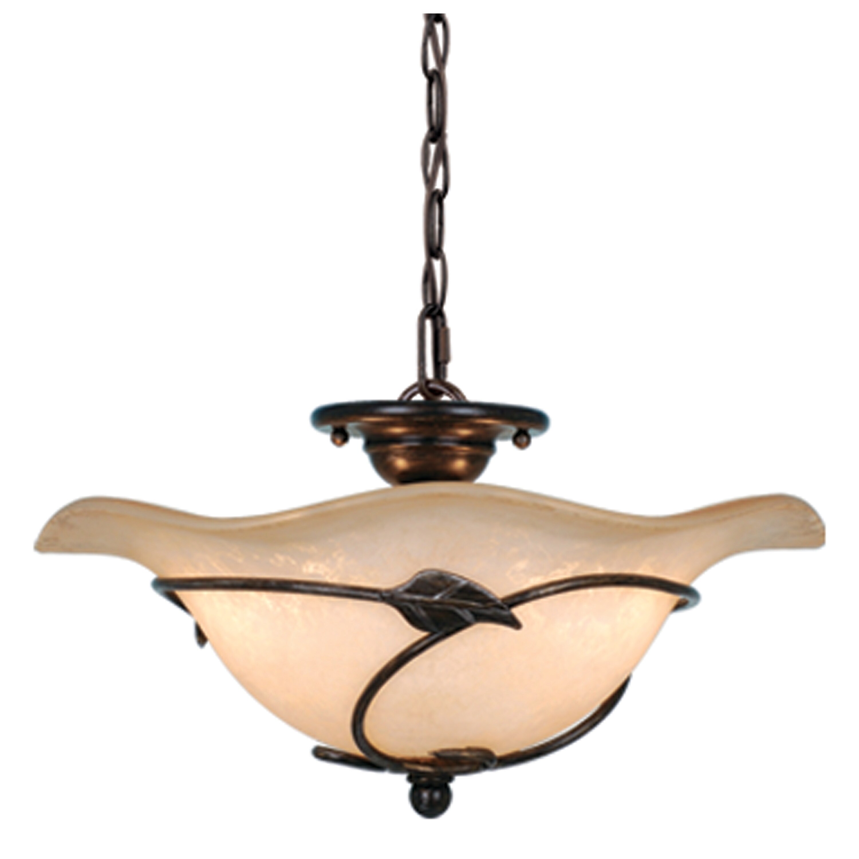 Shop Vine 15 In W Black Rustic Semi Flush Mount Ceiling Light