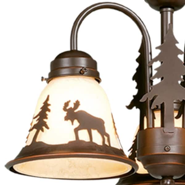 Shop Yellowstone 3l Led Bronze Rustic Moose Mini Chandelier Or Fan