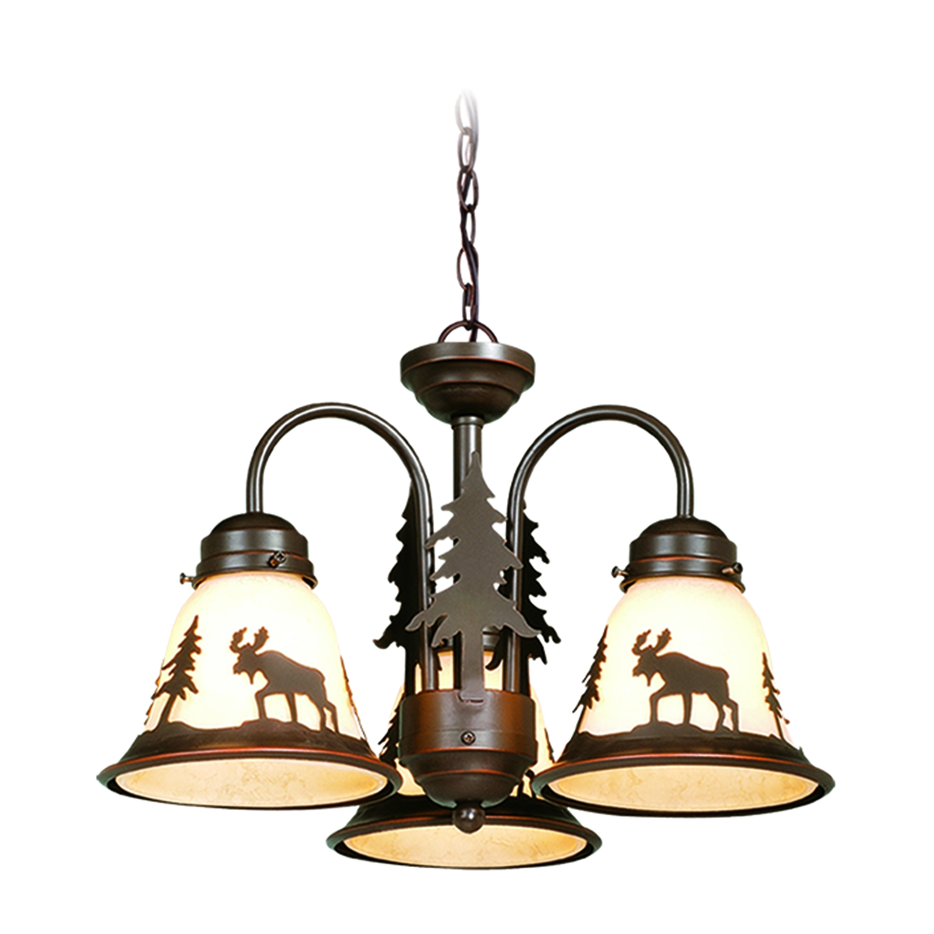 Yellowstone 3l Led Bronze Rustic Moose Mini Chandelier Or Fan Yellowstone 3l Led Bronze Rustic Moose
