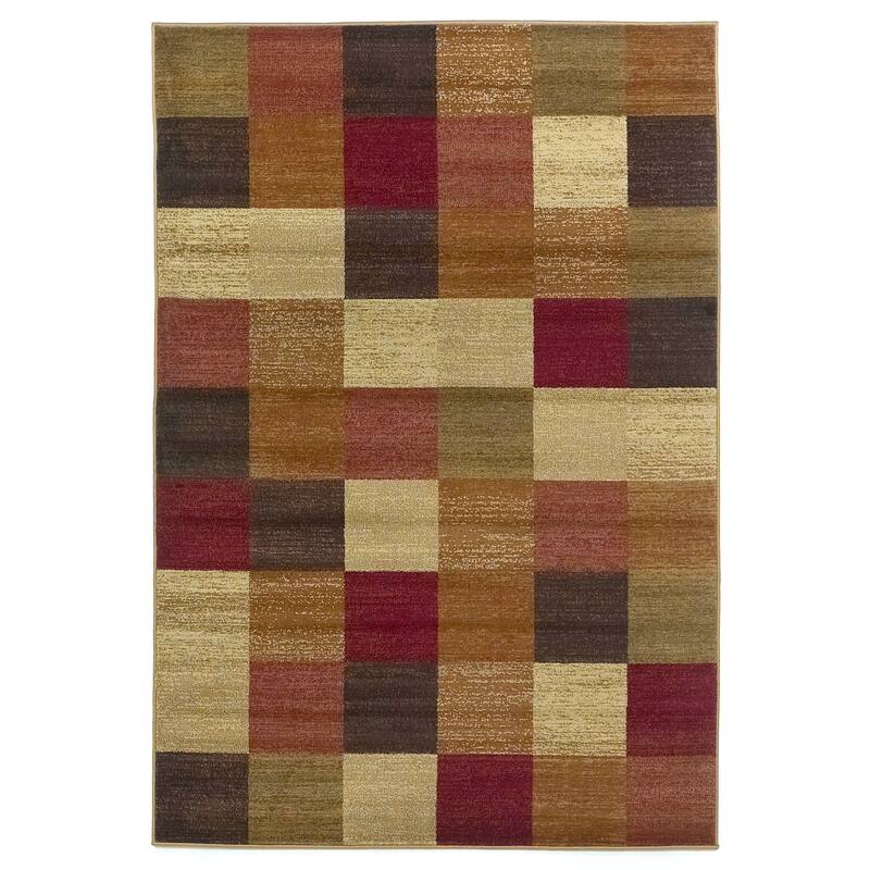 KAS Lifestyles Beige Squares Rug