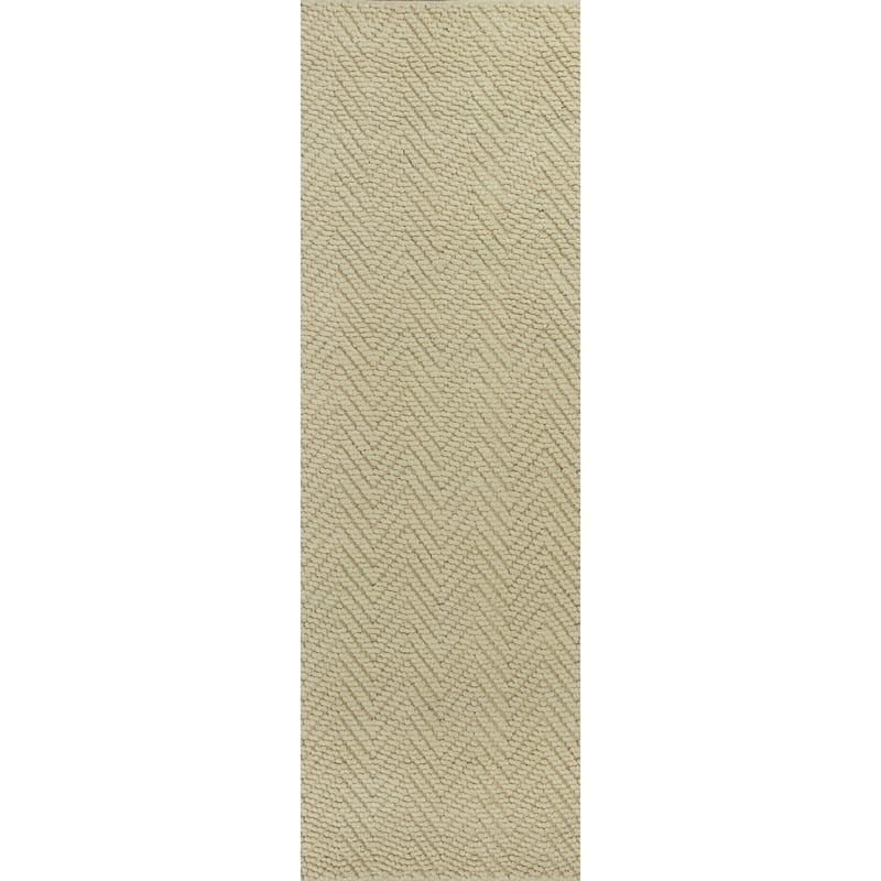 KAS Rugs Porto Herringbone Handmade Natural Jute Area Rug - 2' x 7'6" Runner - Ivory