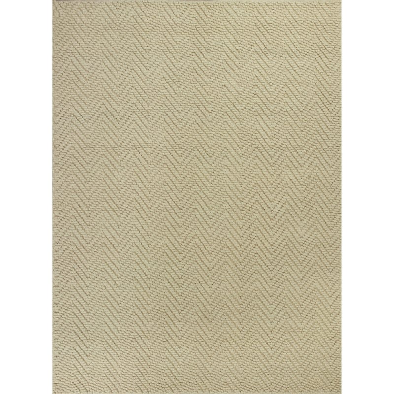 KAS Rugs Porto Herringbone Handmade Natural Jute Area Rug - 5' x 8' - Ivory