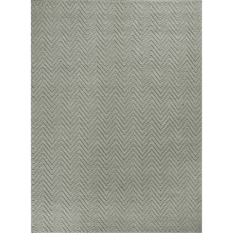 KAS Rugs Porto Herringbone Handmade Natural Jute Area Rug - 8' x 11' - Grey