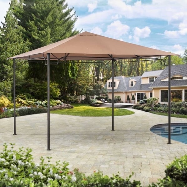 Sunjoy Replacement Canopy fo Gazebo, 10 x 10 Ft Single Tier Original Version, Tan