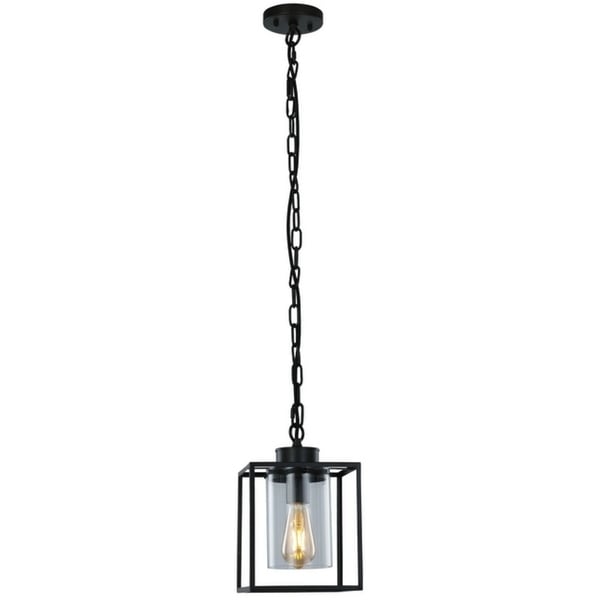 LEDPAX Nyssa Single Bulb Lantern Pendant Fixture - Brown Bronze, 20 X 30CM Shade