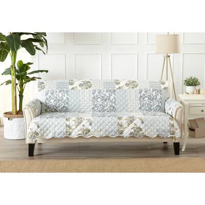 Great Bay Home Patchwork Scalloped Printed Sofa Protector