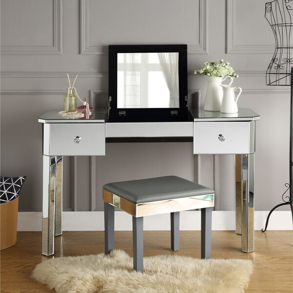 mirrored makeup vanity table