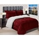 preview thumbnail 1 of 7, Elegant Comfort Reversible Sherpa Micro-Suede 3-Piece Comforter Set Full - Burgundy