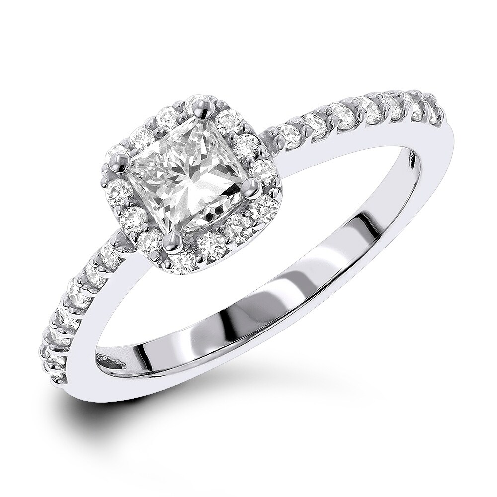 circle cut halo engagement rings