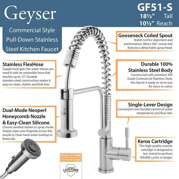 Shop Geyser Gf51 S Andorra Series Stainless Steel Pull Down
