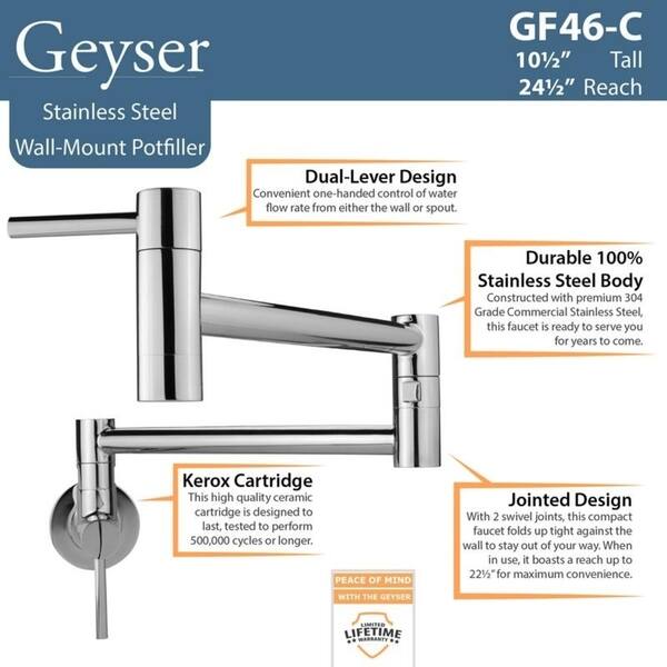 Shop Geyser Gf46 Andorra Series Stainless Steel Wall Mount Pot