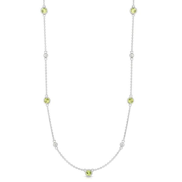 Peridot By The Yard 16 Inch,14K White Gold Cable Chain