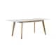 Handy Living Windsor Rectangular Butterfly Leaf White Dining Table with Natural Finish Legs - Thumbnail 0