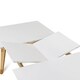 Handy Living Windsor Rectangular Butterfly Leaf White Dining Table with Natural Finish Legs - Thumbnail 3
