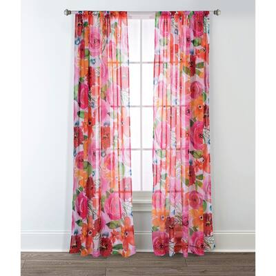 Buy Orange Floral Sheer Curtains Online At Overstock Our Best