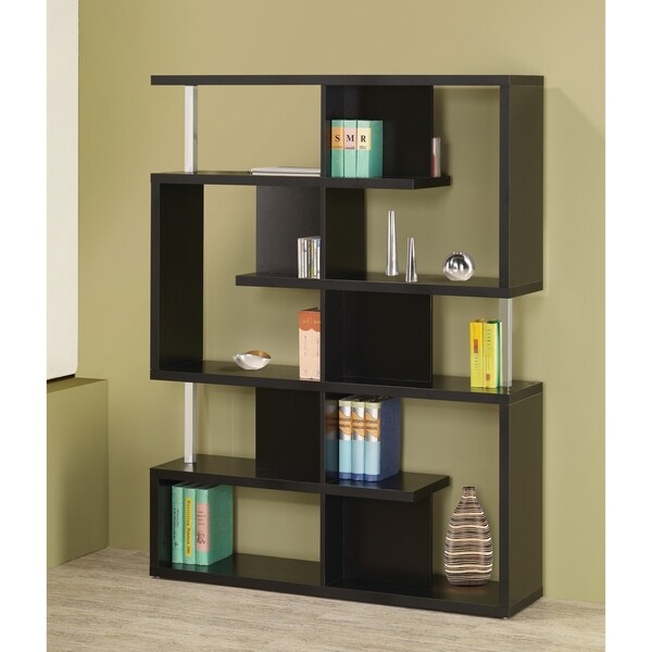 black small book shelf