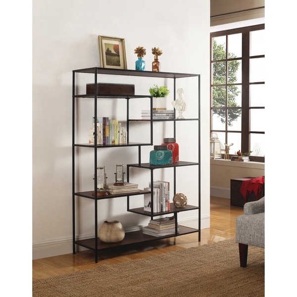Minimalist Black Metal Bookcase for Small Space