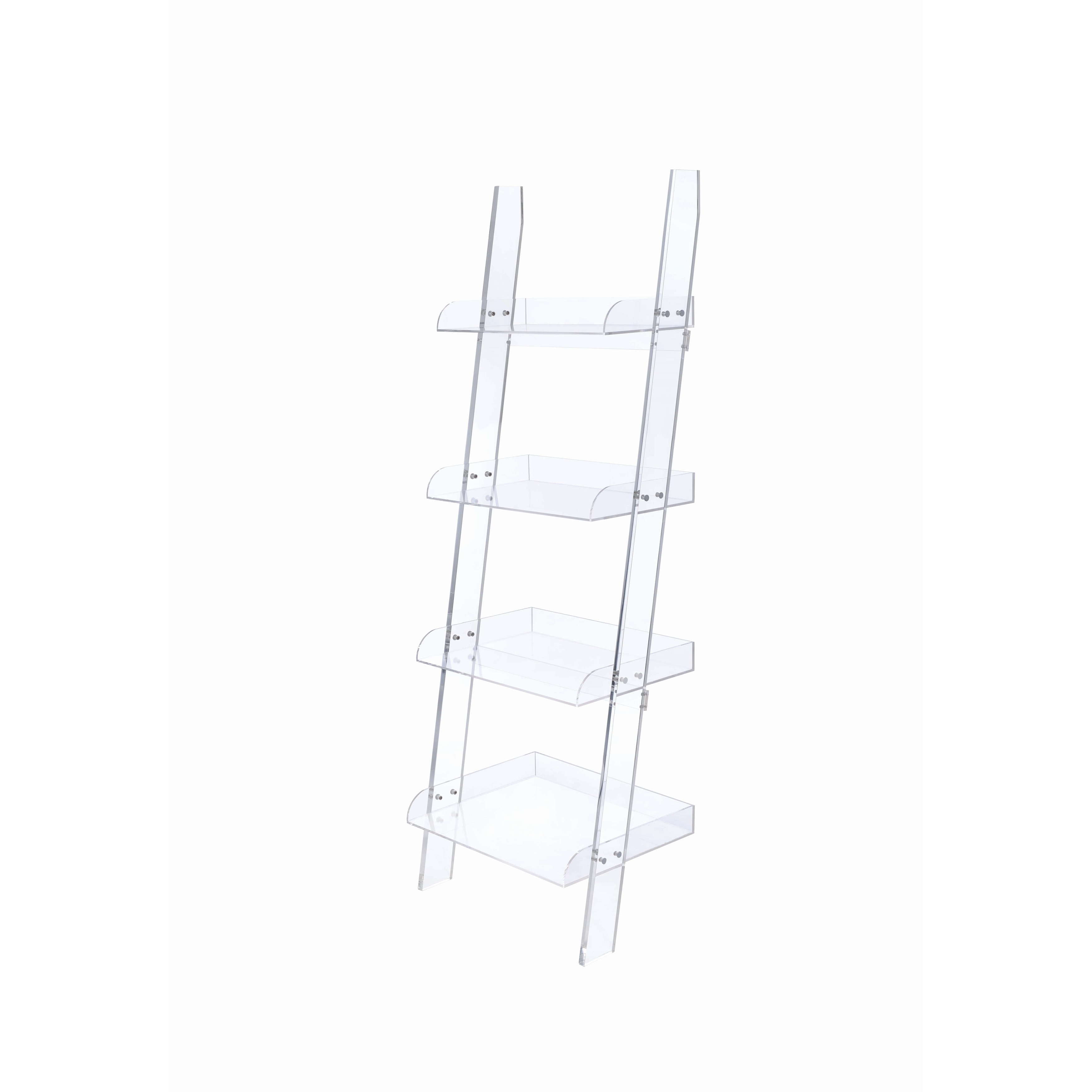 Shop Amaturo Clear Acrylic 4 Shelf Ladder Bookcase 24 50 X 18