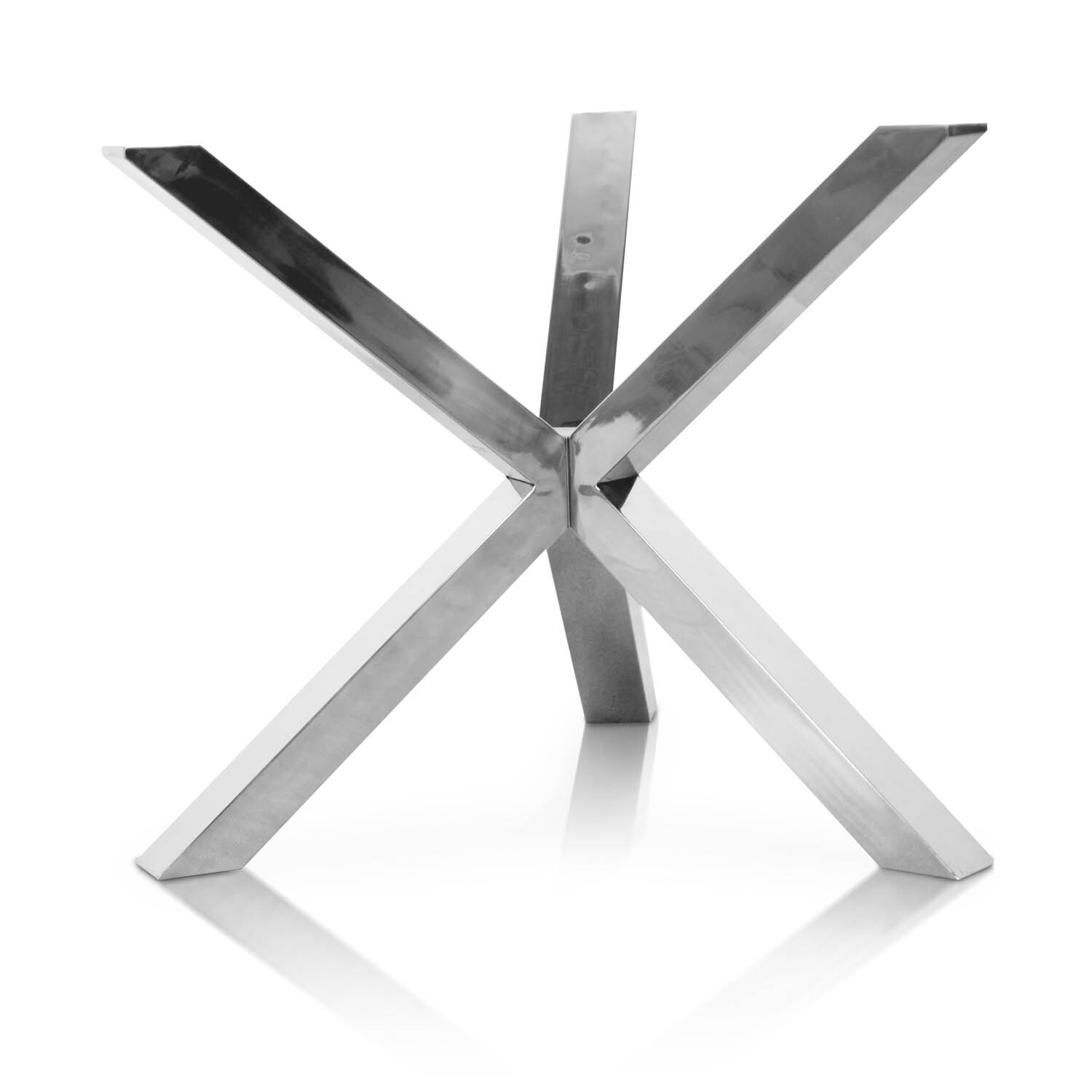 Ellie Stainless Steel Round Dining Table Base Silver Ellie Stainless Steel Round Dining Table Base Silver