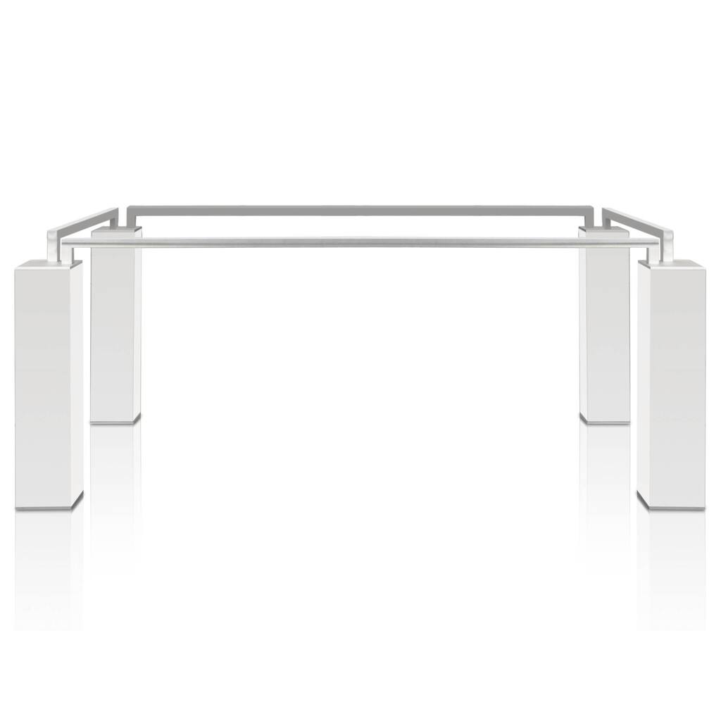 Prince White High Gloss Dining Table Base - Silver