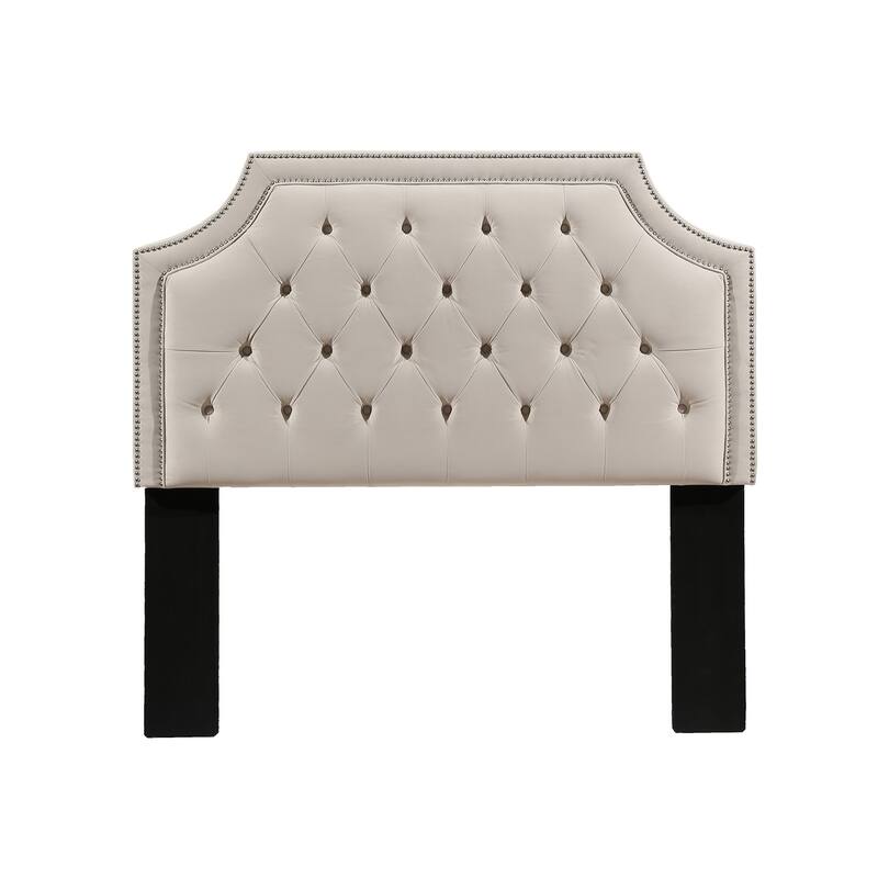 Audrey Upholstered Tufted Headboard with Nail Head Trim