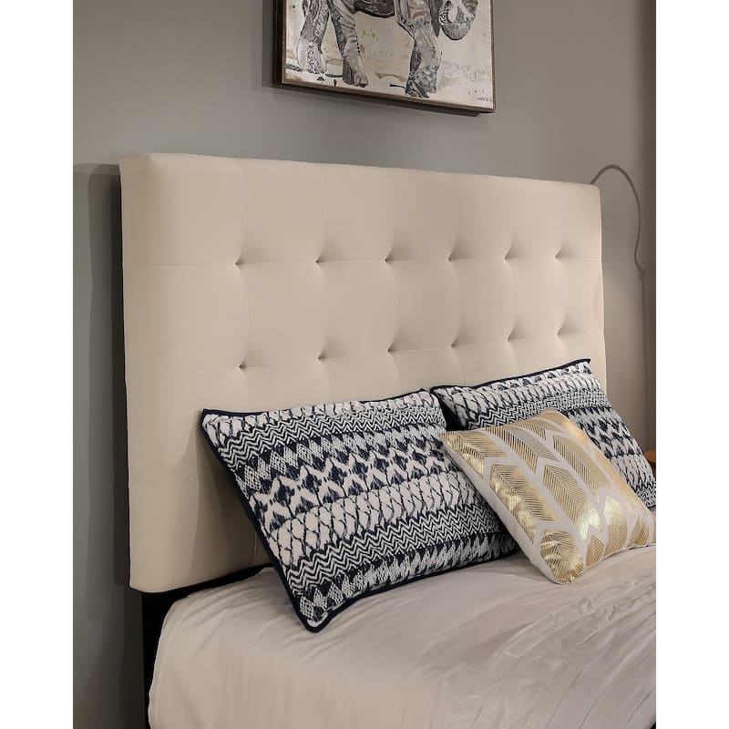 Manhattan Upholstered Tufted Headboard - Off-White - Queen/Full
